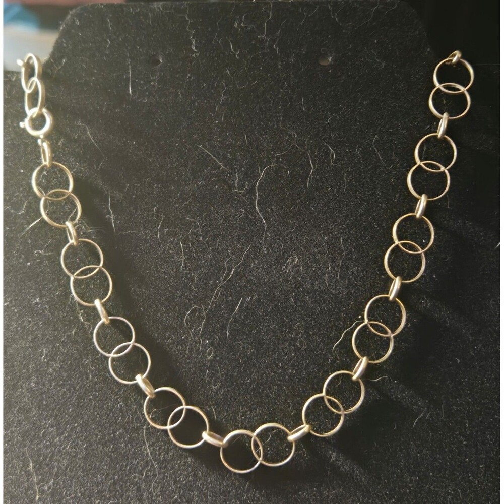 Circular link chain sterling silver 925 necklace